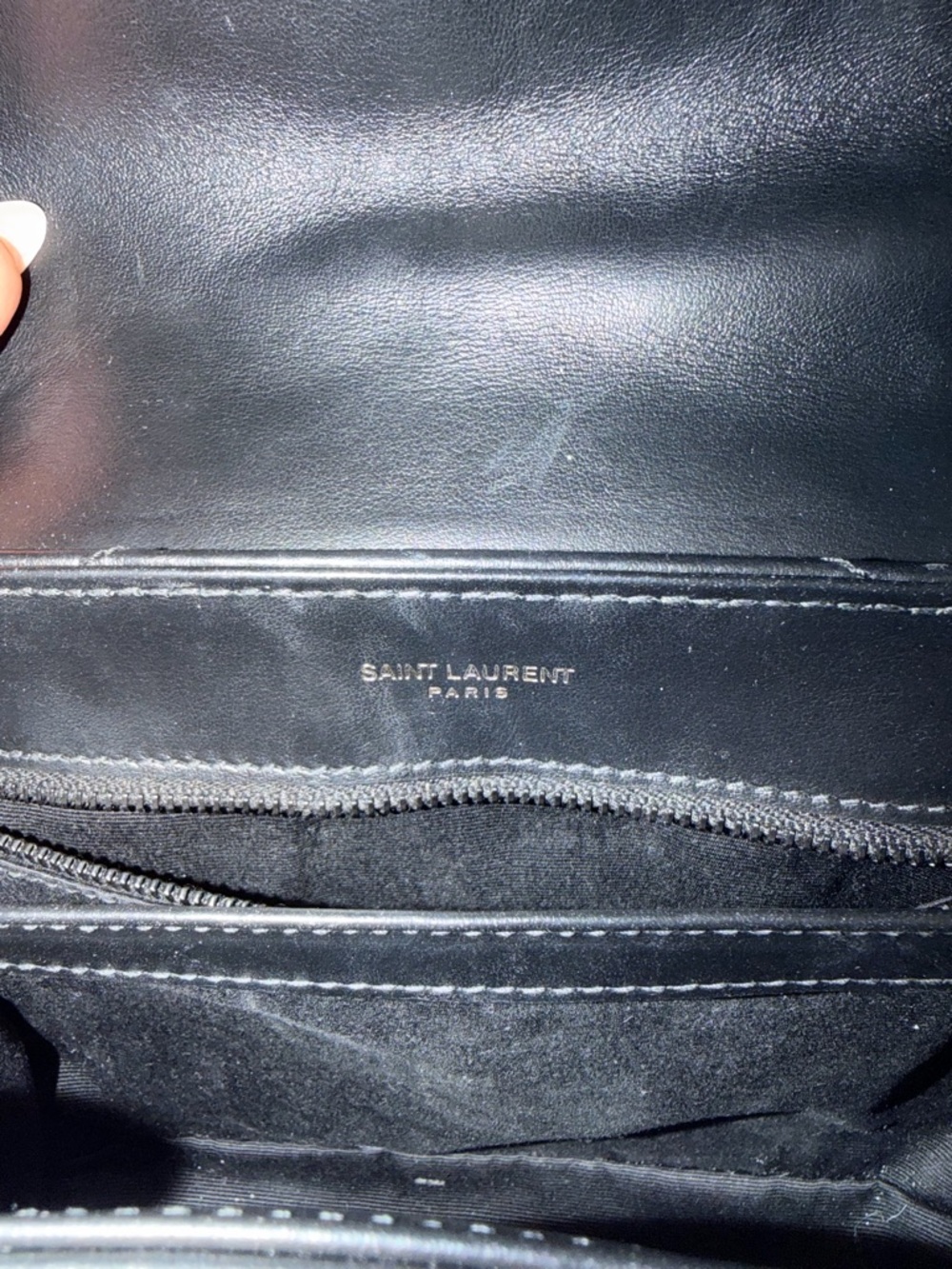 Authentic Saint Laurent Toy Lou Lou Quilted Black Chevron Leather Shoulder Bag - Picture 5 of 6